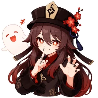 Telegram sticker 🤫 Hu Tao | Sticker Pack | @Palette_of_Teyvat