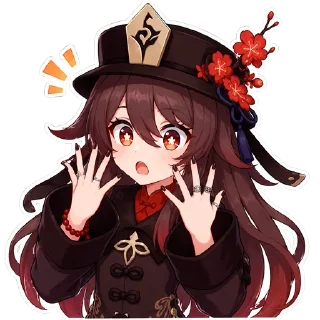 Telegram sticker 😳 Hu Tao | Sticker Pack | @Palette_of_Teyvat