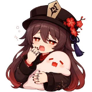 Telegram sticker 😴 Hu Tao | Sticker Pack | @Palette_of_Teyvat