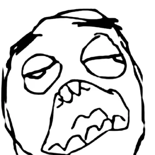 Telegram sticker 😒 Derp face (Rage comics)