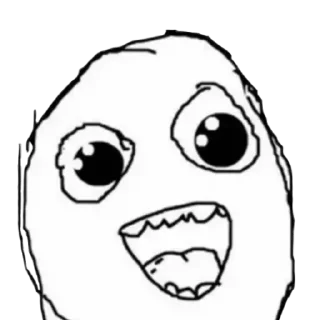 Telegram sticker 🤩 Derp face (Rage comics)