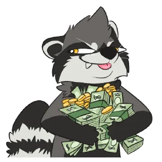 Sticker 💸 Raccoons by Pulexart.com