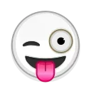 Telegram stiker 😜 White emoji </@ZEHNLIBOT>