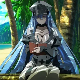 Telegram sticker 🦋 Esdeath @xvieravelyn @ecchistickers