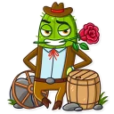 Telegram sticker 😏 Cowboy Cactus