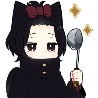 Video sticker 👩‍🍳 Чёрный котёнок (B) @Nyasticks