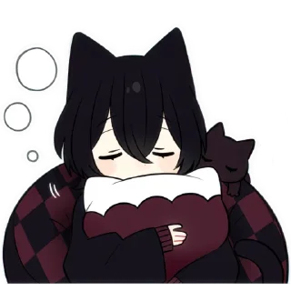 Telegram stiker 😴 Чёрный котёнок (B) @Nyasticks