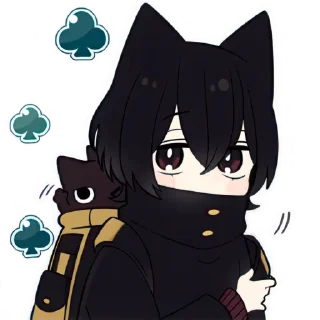 Telegram stiker 😶 Чёрный котёнок (B) @Nyasticks