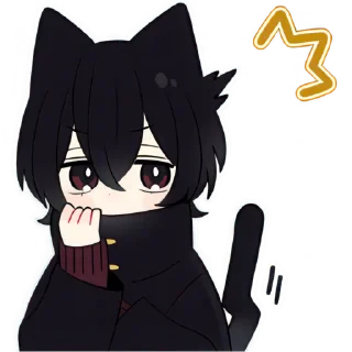 Telegram stiker 😳 Чёрный котёнок (B) @Nyasticks