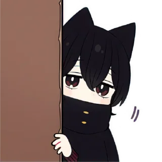 Video sticker 👁 Чёрный котёнок (B) @Nyasticks