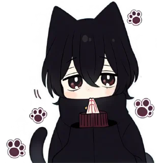 Telegram stiker 🙏 Чёрный котёнок (B) @Nyasticks