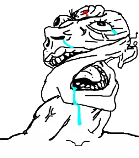 Telegram sticker 🥴 Retarded Wojak