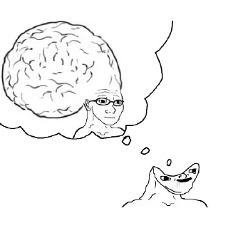 Telegram sticker 🥴 Retarded Wojak