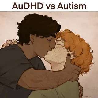 Telegram sticker 🫐 adhd vs autism rap battle @cklatcd