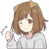 Sticker 👍 dog girl @TgEmojiBot