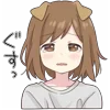 Sticker 😟 dog girl @TgEmojiBot