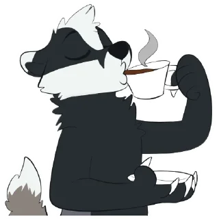 Телеграм стикер ☕️ Badgers by pulexart.com