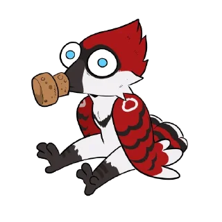 Telegram sticker 🔇 Cheshire the blue jay by GodBirdArt - @WeirSticker