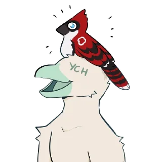 Telegram sticker 🎩 Cheshire the blue jay by GodBirdArt - @WeirSticker