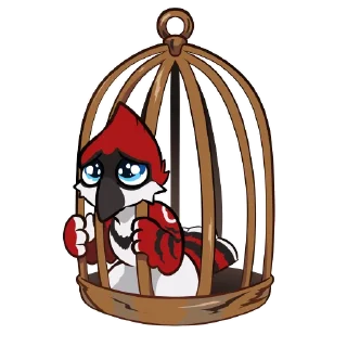 Telegram sticker 🥺 Cheshire the blue jay by GodBirdArt - @WeirSticker