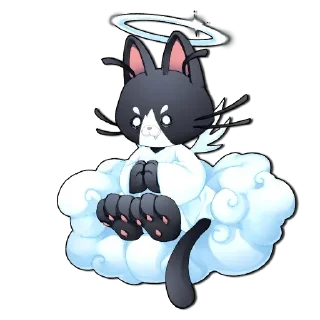 Telegram sticker 🐱 Neon white