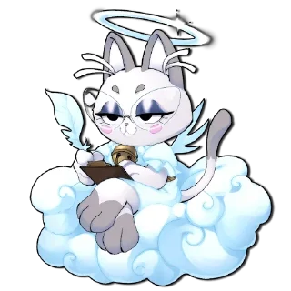 Telegram sticker 🐱 Neon white