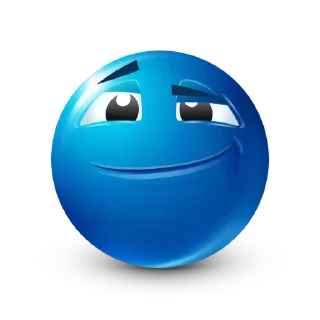 Telegram sticker 😏 blue emoji  @rekerrr21