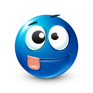 Telegram sticker 😛 blue emoji  @rekerrr21