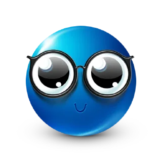 Telegram sticker 🤓 blue emoji  @rekerrr21