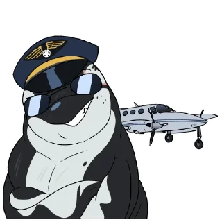 Telegram sticker ✈️ Akai the Orca