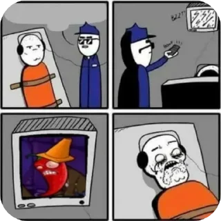 Telegram sticker 🔥 ЗОНДРИ ПЕРЕЦ С КОНУСОМ