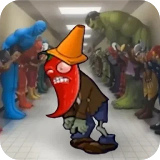 Telegram sticker 🔥 ЗОНДРИ ПЕРЕЦ С КОНУСОМ