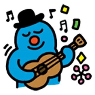 Telegram sticker 🎸 블루 & 옐로