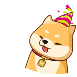 Telegram sticker 🥳 Shiba Inu