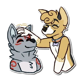 Video sticker 👍 wolfy and corgo