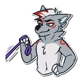 Телеграм стикер 😼 wolfy and corgo
