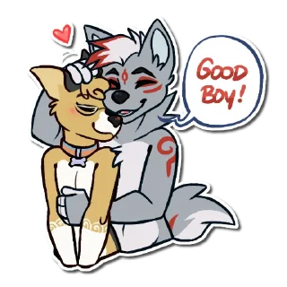 Video sticker 🐕 wolfy and corgo