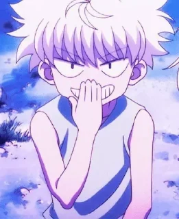 Telegram sticker 😂 @otakuzdream Killua @Gucci_bean