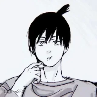 Telegram sticker 😐 - ᗷY @ahMshY 𓉮 . Aki Hayakawa (Manga)