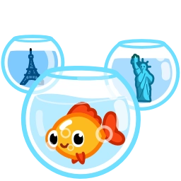 Telegram sticker ✈️ Gold Fish