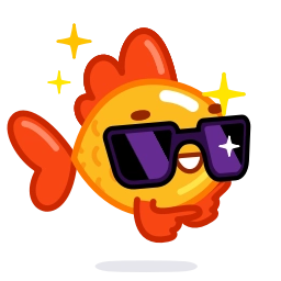Telegram sticker 😎 Gold Fish