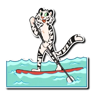 Telegram stiker 🏄‍♂️ White Tiger 2