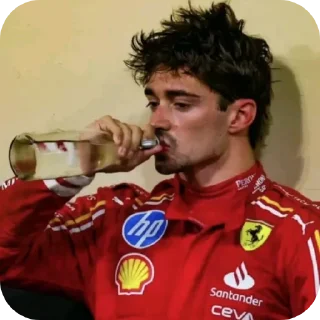 Телеграм стикер 😢 Charles, Charles, Charles Leclerc