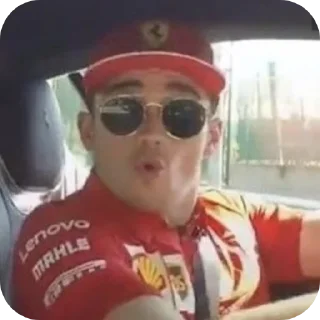Телеграм стикер 😮 Charles, Charles, Charles Leclerc