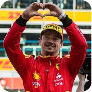 Телеграм стикер ❤ Charles, Charles, Charles Leclerc