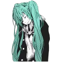Телеграм стикер 😔 Hatsune Miku @Nekosticker
