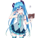 Телеграм стикер 🤓 Hatsune Miku @Nekosticker