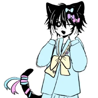 Telegram sticker 🙃 Demon cat @fleksmii