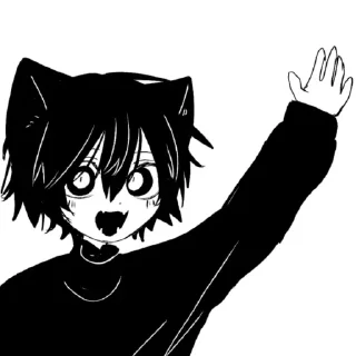 Telegram sticker 👋 Demon cat @fleksmii