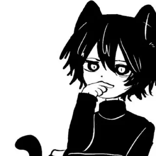 Telegram sticker 🤔 Demon cat @fleksmii